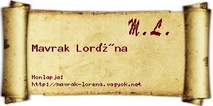 Mavrak Loréna névjegykártya
